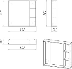 Grossman Мебель для ванной Флай 80 GR-3020 дуб сонома/белая – фотография-14